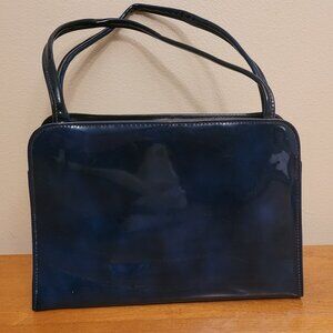 Blue Patent Leather Handbag by Theodor California